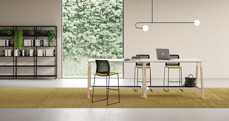 Table haute Polare 140x80cm — Blanc