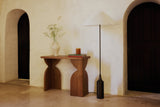 Lampadaire KENSINGTON, Laiton antique et lin