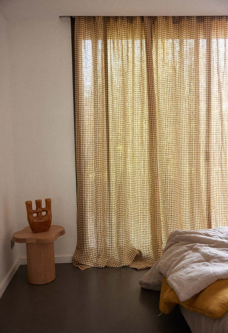 Rideau en lin lavé — Vichy