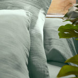 Drap housse GAÏA — Vert eucalyptus (160x200cm)