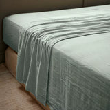 Drap plat gaze de coton Gaïa - vert eucalyptus