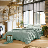 Drap plat gaze de coton Gaïa - vert eucalyptus - vue 3