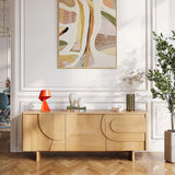 Buffet bas Milord 3 portes chêne naturel design Hélèna Pille Habitat - vue principale