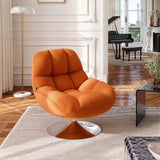 Fauteuil pivotant Mogliano tissu orange métal chromé Habitat iconique - vue principale