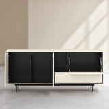 Buffet Farrel beige - vue de détail finition laquée