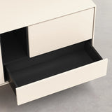 Buffet Farrel beige - vue de détail portes et tiroir