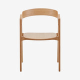 Chaise Gabino en chêne massif, vue de profil, dossier enveloppant