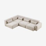 Canapé d'angle KOFI II - texture tissu beige mélangé