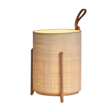Lampe de table GRETA Battery — Chêne naturel Ø16 cm & Saguran