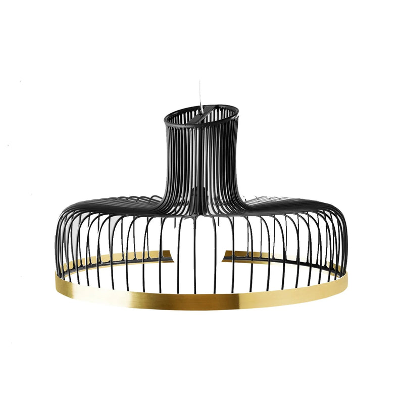 Suspension New Spider — Acier Noir + brass ring