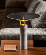 Lampe de table REBOUND Sans cuir — Marbre Carrare