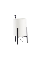 Lampe de table GRETA Chêne noir Ø20cm — Blanc