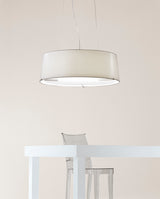 Suspension AITANA Ø59 cm — Nickel mat et blanc