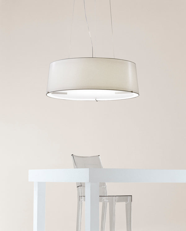 Suspension AITANA Ø59 cm — Nickel mat et blanc
