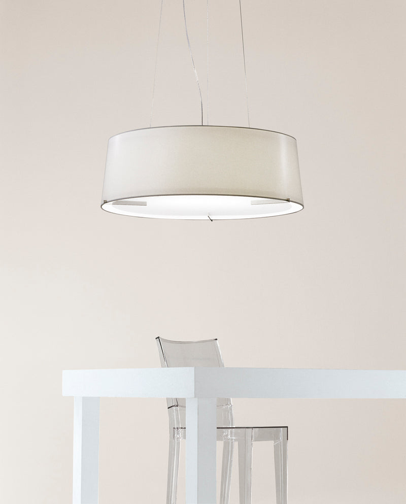 Suspension AITANA Ø59 cm — Nickel mat et blanc