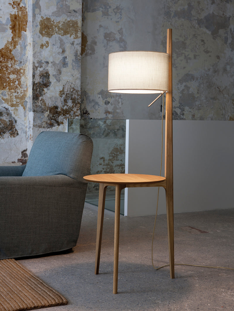 Lampadaire CARLA Chêne naturel — Beige lin