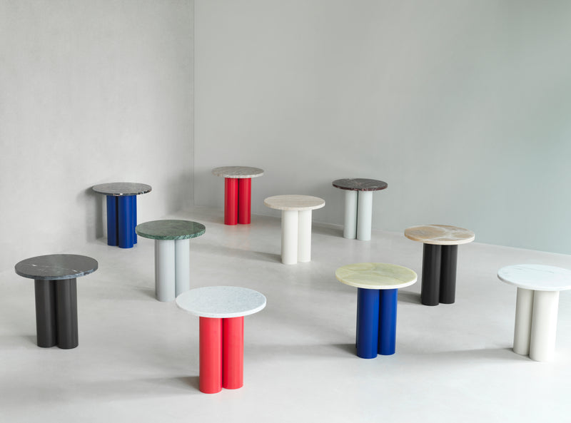 Table d'appoint Dit Brown — Travertine Silver