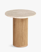 Table d'appoint Oviedo travertin et chêne