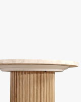 Table d'appoint Oviedo travertin et chêne