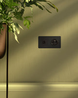 Prise USB-C 30W et prise France/Belgique type E, plaque double bronze avec insert noir, collection Kew