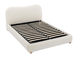 Lit coffre Vanari tissu bouclette blanc