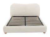 Lit coffre Vanari tissu bouclette blanc