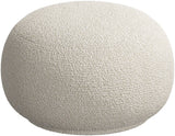 Pouf Sweet Art bouclé blanc