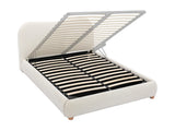 Lit coffre Vanari tissu bouclette blanc