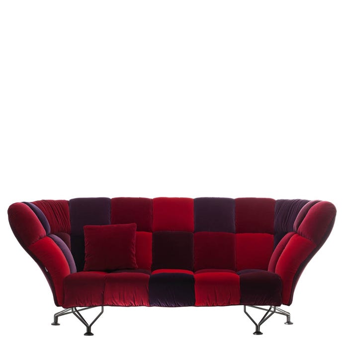 Canapé 33 cuscini — Red, burgundy, violet/steel
