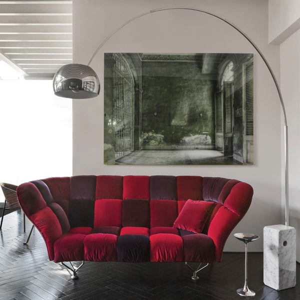 Canapé 33 cuscini — Red, burgundy, violet/steel