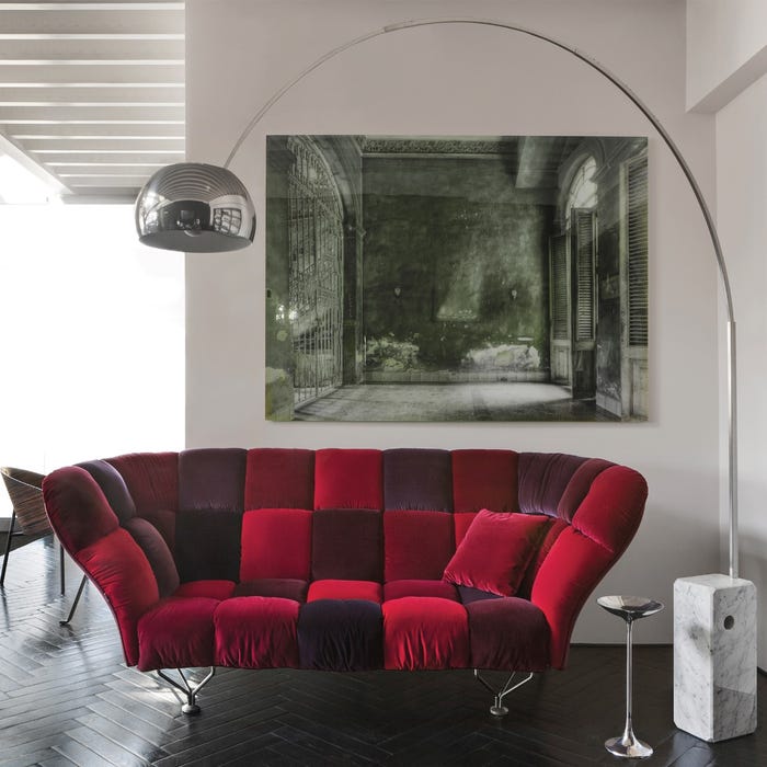 Canapé 33 cuscini — Red, burgundy, violet/steel