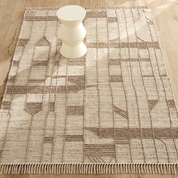 Tapis tissé main, en laine et coton — Baatha