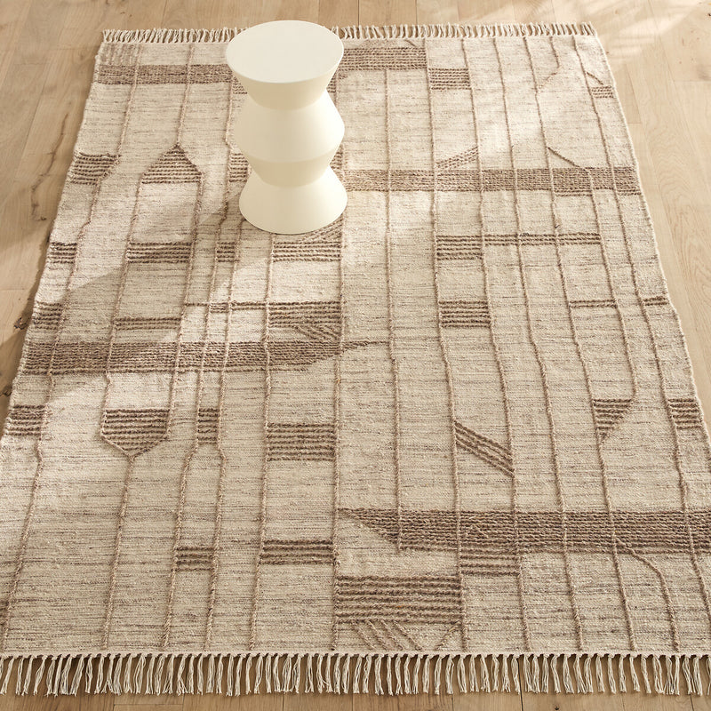Tapis tissé main, en laine et coton — Baatha