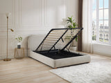 Lit coffre Vanari tissu beige