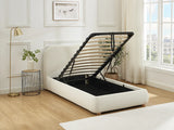 Lit coffre Vanari tissu bouclette beige
