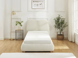 Lit coffre Vanari tissu bouclette beige
