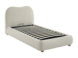 Lit coffre Vanari tissu bouclette beige