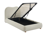 Lit coffre Vanari tissu bouclette beige
