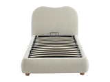 Lit coffre Vanari tissu bouclette beige