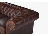 Canapé CLOTAIRE — Chesterfield 2 places, cuir vieilli