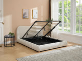 Lit coffre Vanari tissu bouclette blanc