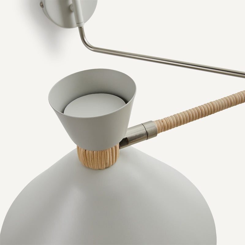Applique articulée métal et rotin — Zoticus Ratan