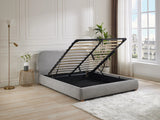 Lit coffre Vanari tissu gris clair
