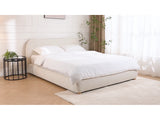 Lit coffre Vanari tissu bouclette blanc