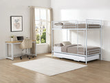 Lits superposés Duotis 2 x 90 x 190 cm + lit d'appoint blanc