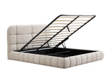 Lit coffre Foriosy bouclette beige