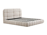 Lit coffre Foriosy bouclette beige