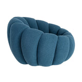 Fauteuil tissu bois — Bleu