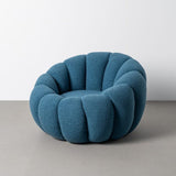 Fauteuil tissu bois — Bleu