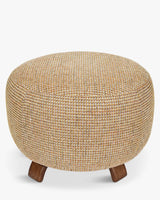 Pouf Platon tweed jaune miami - packshot profil